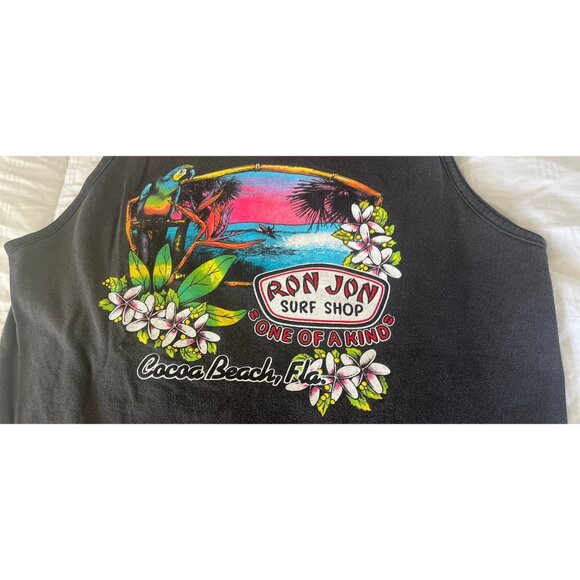 Vtg 1995 Ron Jon Surf Shop Cocoa Beach Florida Tank Top 2 Stickers 1 Tag 1 Cap - Picture 7 of 9